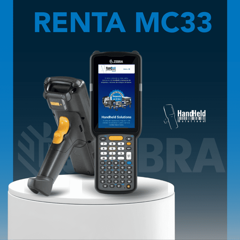 Renta de la Handheld Zebra MC33